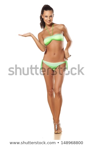 Stockfoto: Beautiful Woman In Bikini On A White Background