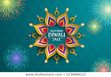 Stockfoto: Beautiful Fireworks Background For Diwali Festival