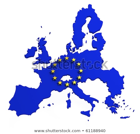 ストックフォト: 3d Isolated Map Of Eu With Stars