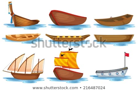 Foto stock: Water Transport Different Kinds Of Ships Vector