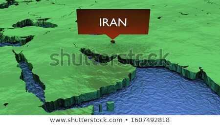 Stockfoto: 3d Rendered Map Of Iran With A Red Sticker