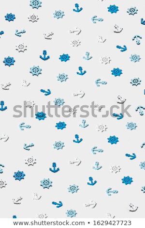 Stok fotoğraf: Creative Shadows Pattern From Marine Wheels And Anchors