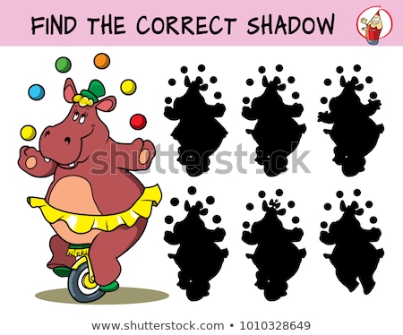 Stock photo: Educational Shadow Game With Animal Characters