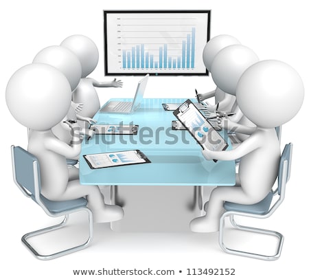 Stock photo: 3d Little Human Character And A Clipboard