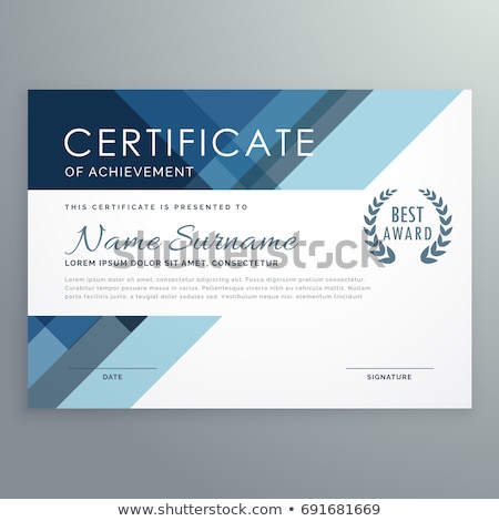 Сток-фото: Abstract Blue Award Certificate Design Template