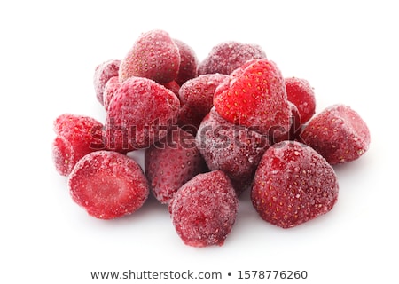 Foto stock: Frozen Strawberries An Isolated On White Background