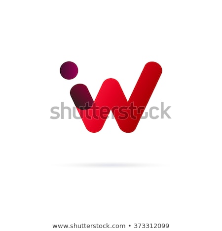 Stock fotó: Red W Logotype Logo Symbol Letter W Vector Icon