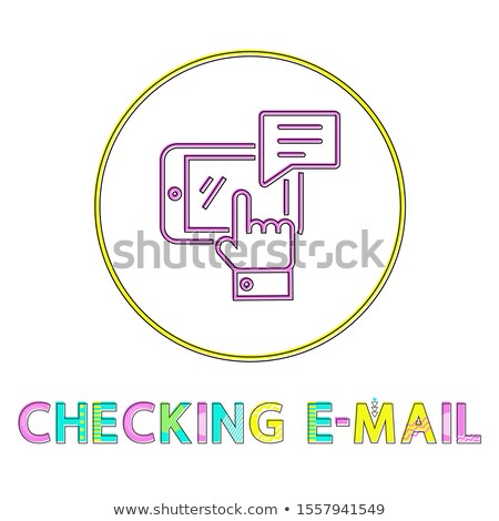 Stock fotó: Checking Email Round Minimalistic Linear Icon