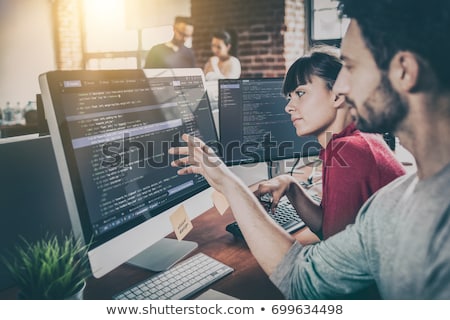 Stock fotó: Programmer Outsource Developer Team Coding Technologies Website