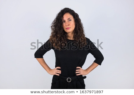 Stock fotó: Fashionable Beautiful Brunette With Hands On Waist