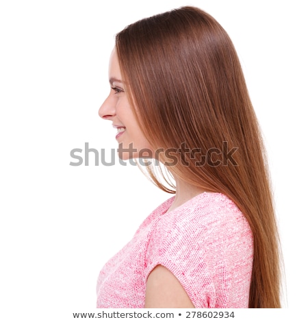 Profile Of A Teenage Girl Isolated On White Foto stock © luckyraccoon