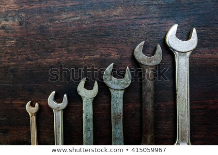 Stok fotoğraf: Tradesman Holding A Hammer And A Nail