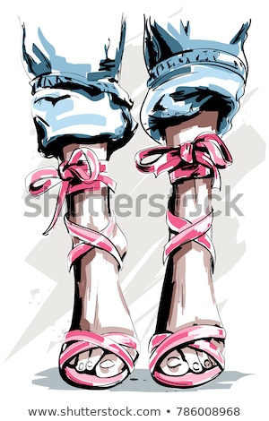 Сток-фото: Fashion Woman Shoes Vector Illustration