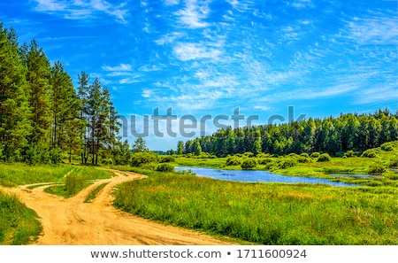 Zdjęcia stock: River And Pasture Summer Landscape