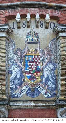 Stok fotoğraf: Hungarian Crest With Angels