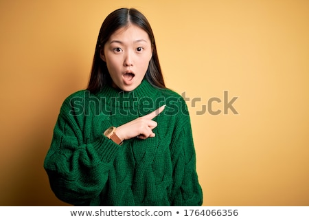 Zdjęcia stock: Beautiful Woman Pointing To Something