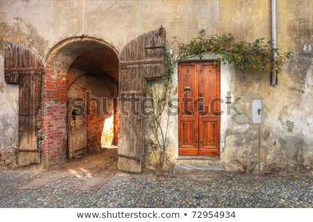 Stockfoto: Old Houses In Saluzzo Italy