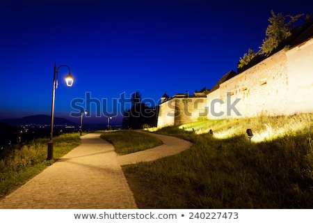 Old Fortress Cetatuia Illuminated At Night Brasov Stock foto © Pixachi