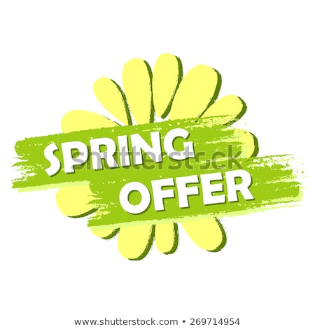 Spring Offer With Flower Green Drawn Label Stock photo © marinini