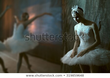 Foto stock: Ballerina Standing Backstage Before Going On Stage