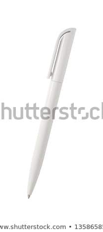 Foto stock: White Biro Or Ball Point Pen Isolated On White