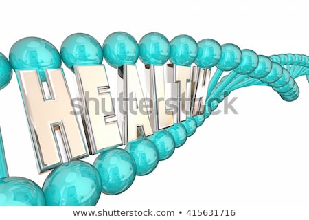 Foto stock: Code Dna Strand Word Heredity Genes 3d Illustration