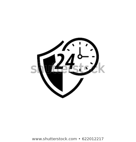 Zdjęcia stock: Protected 24 Hour Icon Flat Design