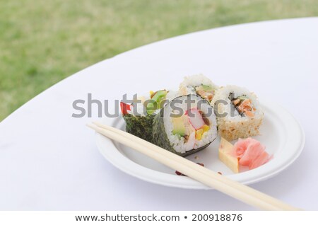 Stock photo: Futo Maki Dashimaki Philadelphia Uramaki