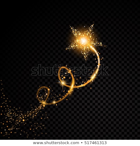 Stockfoto: Illustration Background Bright Shining Star And Comet Glowing Ta