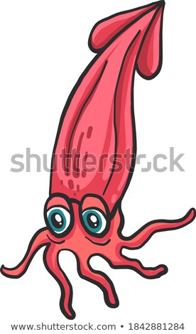 ストックフォト: Sad Cartoon Squid