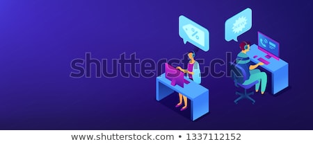 ストックフォト: Cold Calling Isometric 3d Banner Header