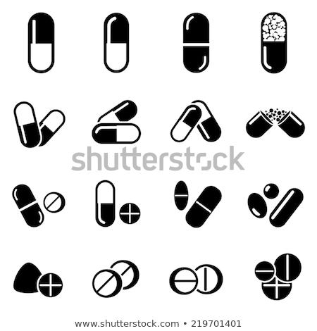 Stock fotó: Pills And Capsules Icons Set