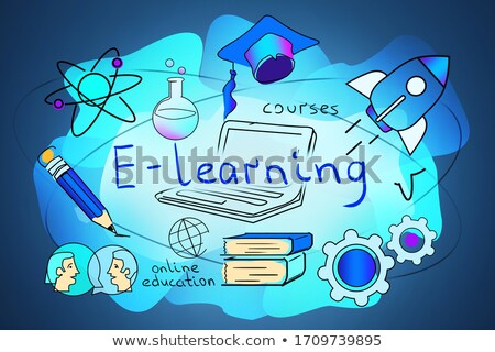 Stock photo: Colorful Mind Map Over Blue Background