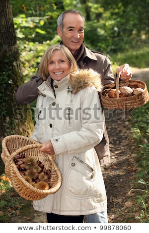 Stock photo: Couple Gathering Chestnuts