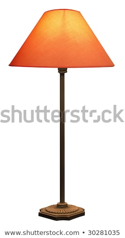 Stock photo: Tall Lamp With Pink Shade Isolated With Clipping Path