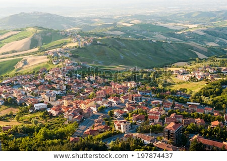 Foto stock: Modern San Marino Suburban Districts View From Above