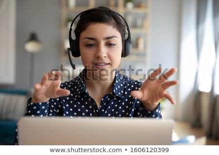 Stock fotó: Woman With Headset