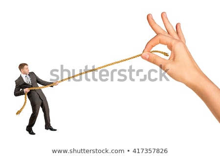 Business Woman Against Businessman Pulling Rope Isolated [[stock_photo]] © cherezoff
