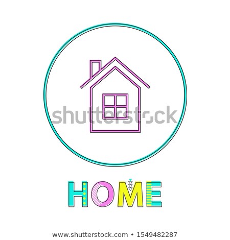 Foto stock: Home Page Bright Linear Round Icon Thin Outline