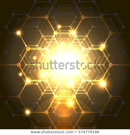 Stock photo: Yellow 3d Hexagon Tech Background Vector Illustration