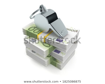 Foto stock: Whistle And Money On White Background Isolated 3d Illustration