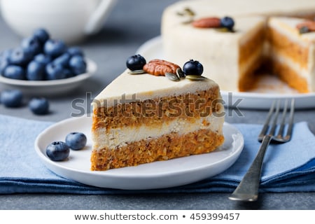 Foto d'archivio: Vegan Raw Carrot Cake Healthy Food Grey Stone Background