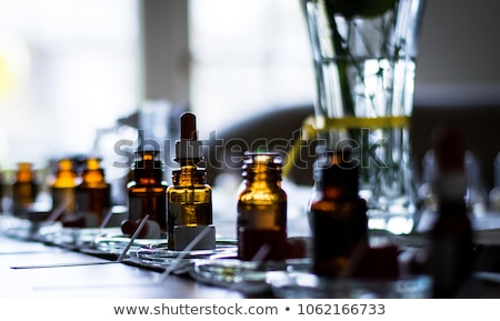 ストックフォト: Rows Of Liquid Chemicals In Bottles At Chemistry
