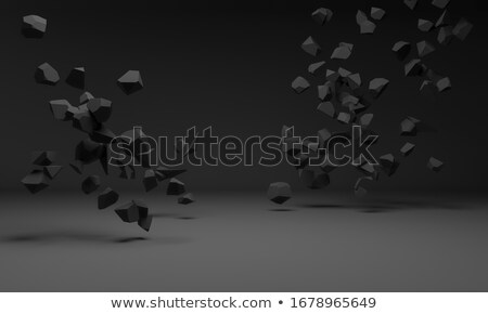 Foto stock: Black Triangular Exhibition Stand