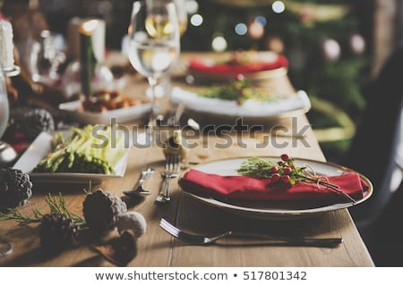 Foto stock: Christmas Dinner Party Table
