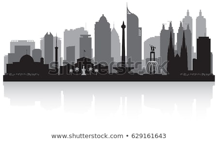 Foto stock: Jakarta City Skyline Silhouette Background