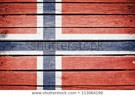 Stockfoto: Flag Of Norway In Wooden Frame