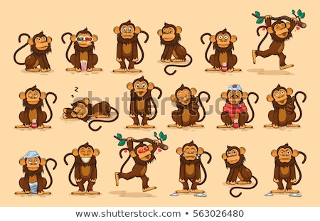 Stock fotó: Set Of Monkey Character