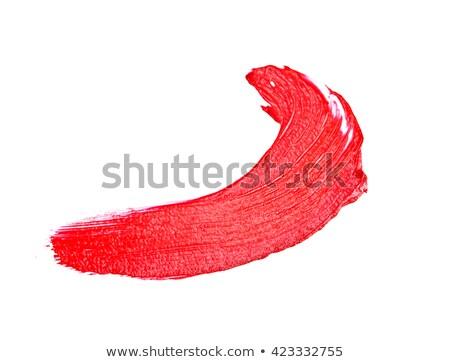 Stock fotó: Brush Stroke Of Red Paint Or Lipstick Set Isolated On White Background