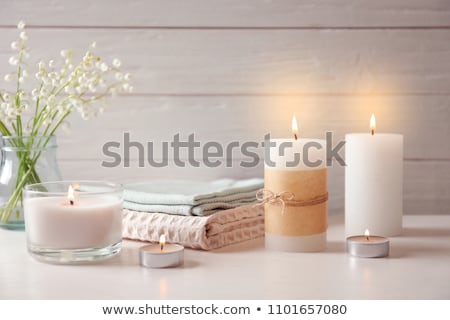 Stok fotoğraf: Aromatic Candles For Romantic Atmosphere At Home Interior And Decor